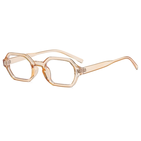 Retro Geometrische Sechseckige Brille Rahmen PC Transparente Klare Linse Mode Brillen Für Männer Frauen Nietendekor