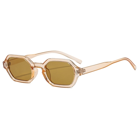 Gafas De Sol Poligonales Hexagonales Vintage De Moda Montura PC Protección UV400 Decoración Remaches Viajes Playa Mujeres Hombres
