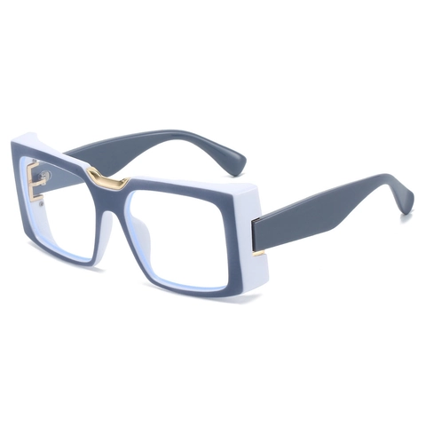 Square Optical Glasses PC Large Frame Anti Blue Light Retro Fashion Spectacles Eyewear Frame Gold Metal Decor For Women Unisex