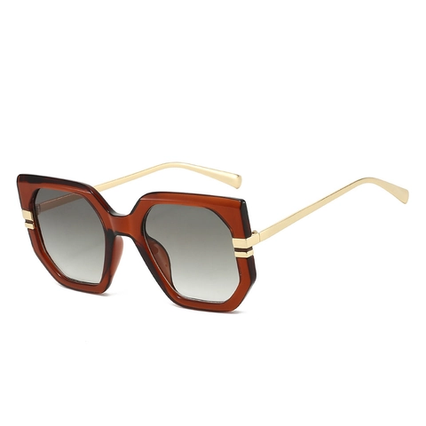 Gafas De Sol Geométricas Sobredimensionadas Mujer Vintage Irregular Marco PC Patilla Metal Protección UV400 Moda