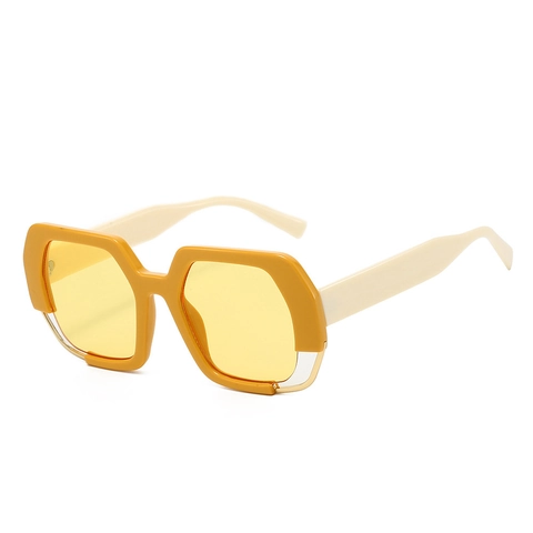 Occhiali Da Sole Poligonali Con Montura Grande Protezione UV400 Materiale PC Occhiali Esagonali All'Avanguardia Per Uomo Donna