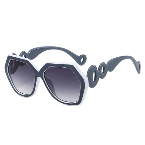 Trendige Geometrische Sechseck Sonnenbrille Damen Herren Mode Großer Rahmen Sonnenschutz Brille Mit Hohlem Ring Bügel Outdoor UV-Schutz
