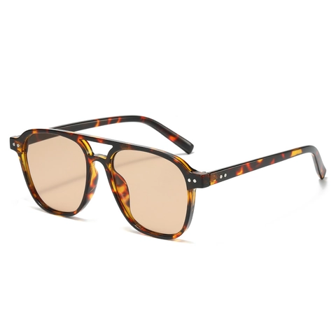 Retro Piloten Zonnebril Klassiek Dubbele Brug PC Frame UV400 Bescherming Mode Outdoor Voor Heren Dames