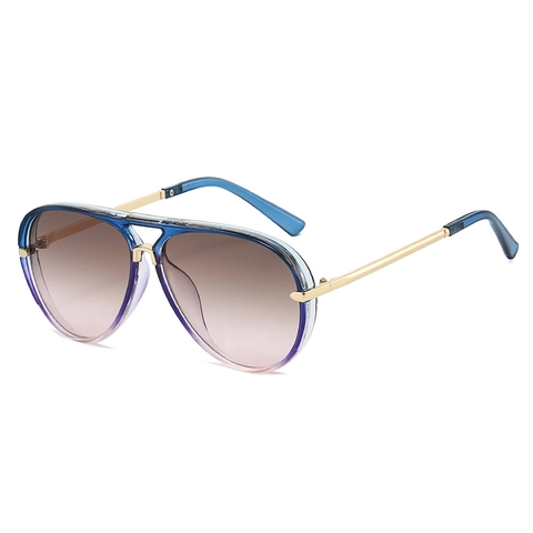 Aviator Sunglasses Fashion Retro Double Bridge PC Metal Frame UV400 Protection Pilot Style For Women Men