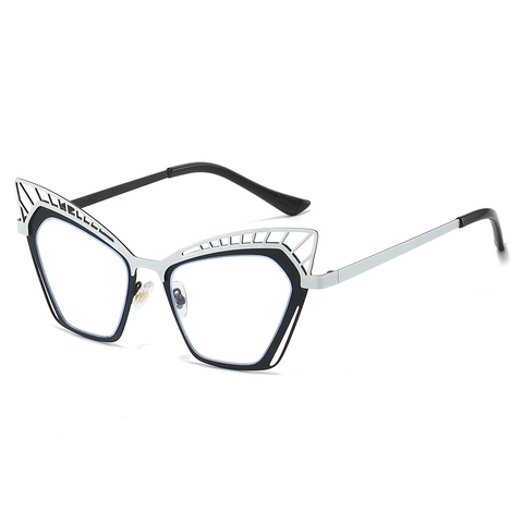 Occhiali Da Vista Cat Eye Montatura In Metallo Design Svuotato Stile Vintage Moda Donna Accessorio Occhiali