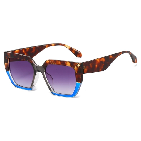 Quadratische Sonnenbrille UV400 Schutz Retro Oversized Geometrisches Leopard Design Mode Brillen Für Reisen