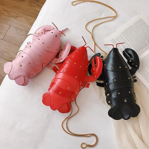 Hummer Form Umhängetasche PU Leder Nieten Kette Neuheit Süße Schultertasche Für Damen