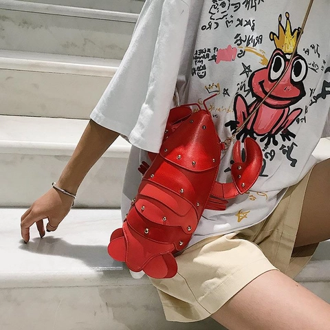 Hummer Form Umhängetasche PU Leder Nieten Kette Neuheit Süße Schultertasche Für Damen