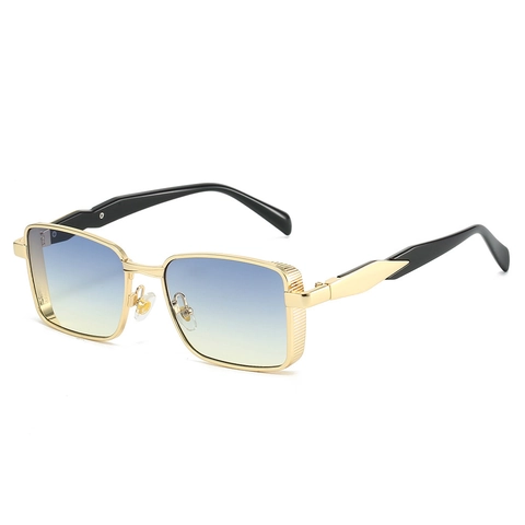 Square Sunglasses Metal Frame UV400 Protection Retro Small Frame Gradient Lens Outdoor Driving Fashion For Men Women