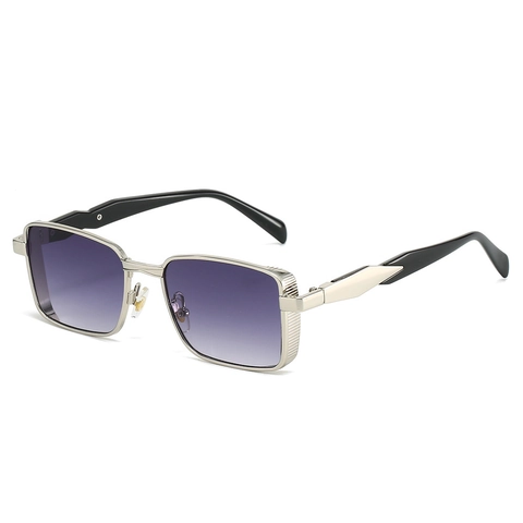 Square Sunglasses Metal Frame UV400 Protection Retro Small Frame Gradient Lens Outdoor Driving Fashion For Men Women