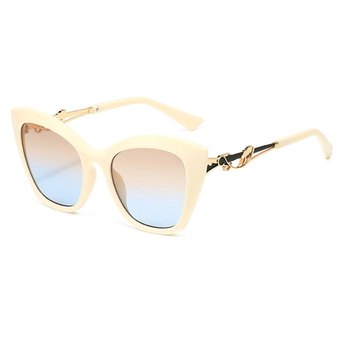 Occhiali Da Sole Occhio Di Gatto Per Donne Grande Montatura PC Protezione UV400 Lenti Sfumate Asta Metallo Vintage Tendenza
