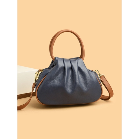 Borsa A Mano Plissettata Cloud Dumpling Da Donna In Pelle Sintetica Grana Con Manico Rotondo Borsa A Tracolla Moda