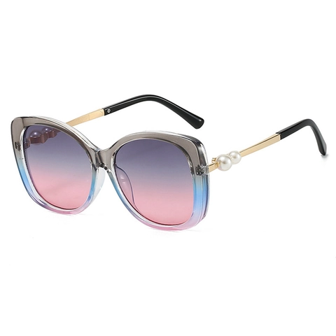 Oversized Schmetterling Sonnenbrille Für Damen Vintage Verlauf UV400 PC Rahmen Metallbügel Mit Künstliche Perlendekoration Elegant