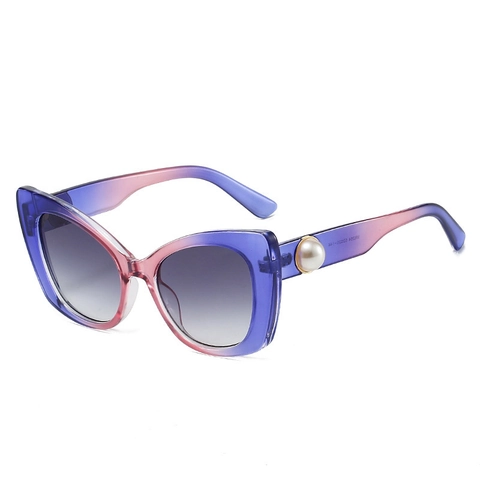 Occhiali Da Sole Cat Eye Alla Moda Montatura In PC Oversize Con Decorazione Di Künstliche Perle Protezione UV400