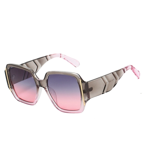 Occhiali Da Sole Quadrati Montatura Grande Moda Protezione UV400 Lenti Sfumate PC Retro Per Uomini E Donne