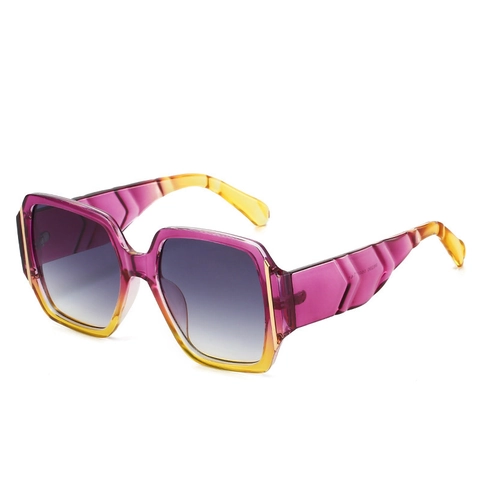 Occhiali Da Sole Quadrati Montatura Grande Moda Protezione UV400 Lenti Sfumate PC Retro Per Uomini E Donne
