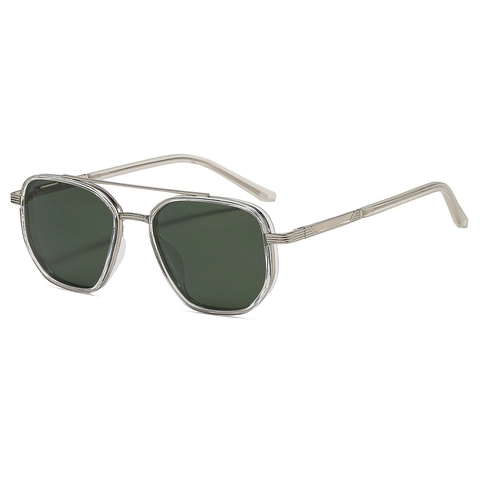 Vintage Pilot Sunglasses Double Beam Metal PC Frame Polarized UV400 Protection For Outdoor Driving Travel Unisex