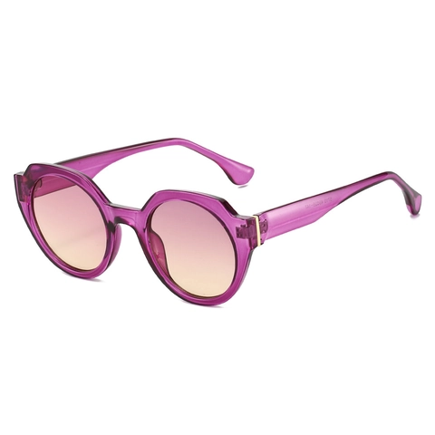 Retro Runde Geometrische Große Rahmen Sonnenbrille Damen PC Material UV400 Schutz Farbverlauf Gläser Mode Ins Stil Reisen