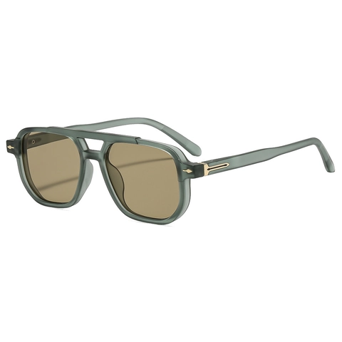 Retro Square Double Beam Sunglasses PC Frame Gradient Lens UV400 Protection Fashion Eyewear For Men And Women