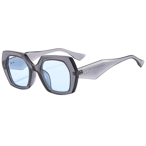 Occhiali Da Sole Poligonali Oversize Montatura PC Protezione UV400 Moda Vintage Esagonale Guida Viaggio Outdoor