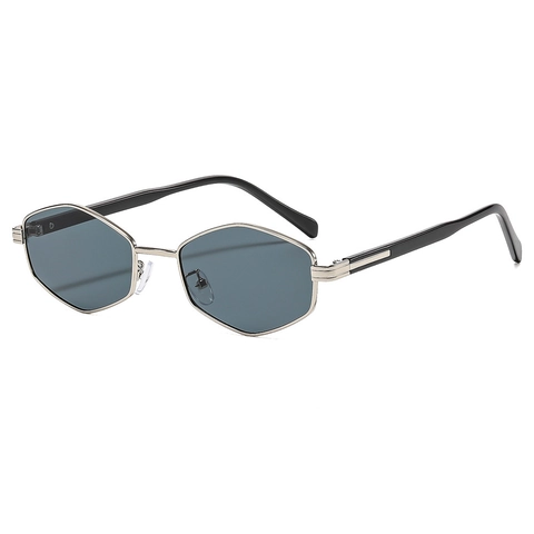 Mode Zeshoekig Metalen Montuur Zonnebril Vrouwen Mannen UV400 Retro Polygoon Zonwering Brillen Outdoor Feest Reis Accessoires