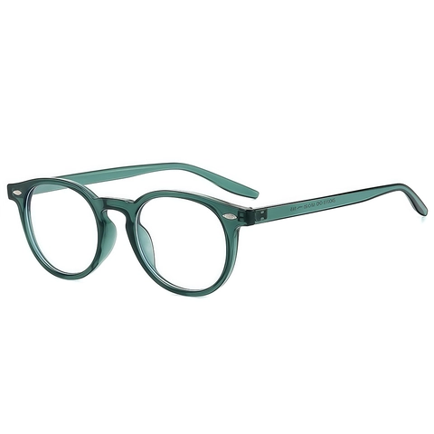 Gafas De Montura Redonda Retro Monturas De Gafas Ópticas Vintage Con Lentes De PC Y Remaches Metálicos Moda Chic