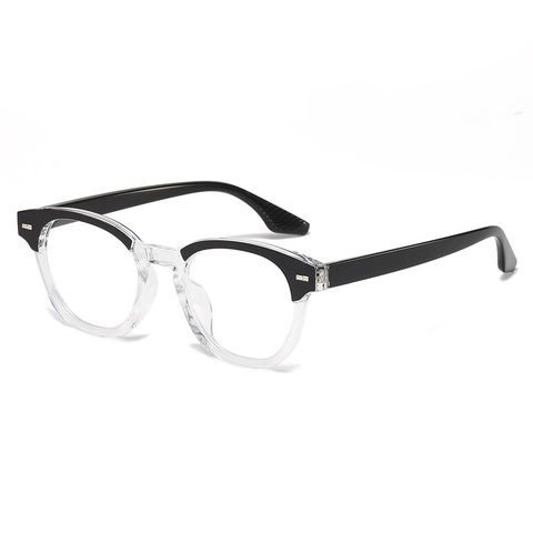 Occhiali Da Vista Retro Montatura Quadrata Rotonda Materiale PC Decorazione Rivetti Vintage Montatura Ottica Moda Per Uomo Donna