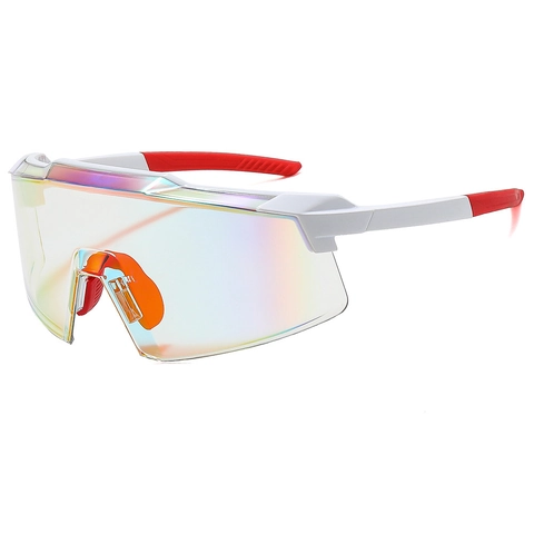 Occhiali Da Ciclismo PC Montatura Grande UV400 Antivento Sport All Aperto Specchiati Colorati Unisex