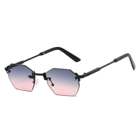Octagon Rimless Sunglasses Frameless Polygon Metal Frame UV400 Protection Gradient Lenses Retro Fashion For Men Women