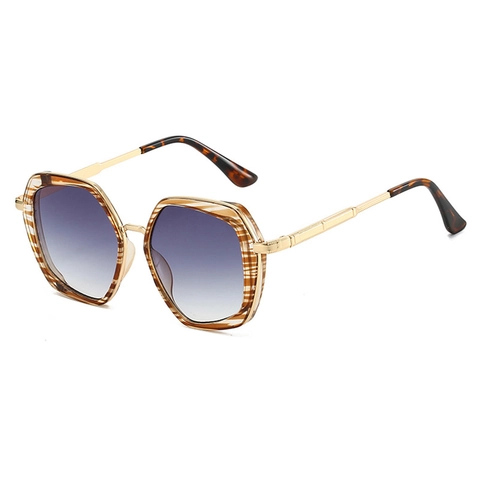 Occhiali Da Sole Poligonali Montatura In Metallo Vintage Protezione UV400 Moda Oversize Per Viaggi Guida Unisex