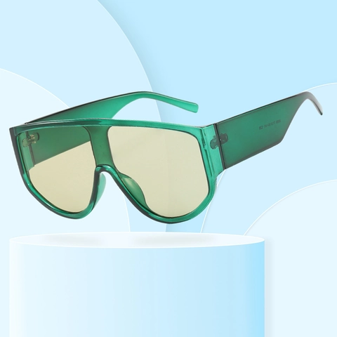 Oversized Shield Sunglasses PC Frame AC Lens UV400 Protection Integrated Flat Top Fashion Eyewear For Men Women
