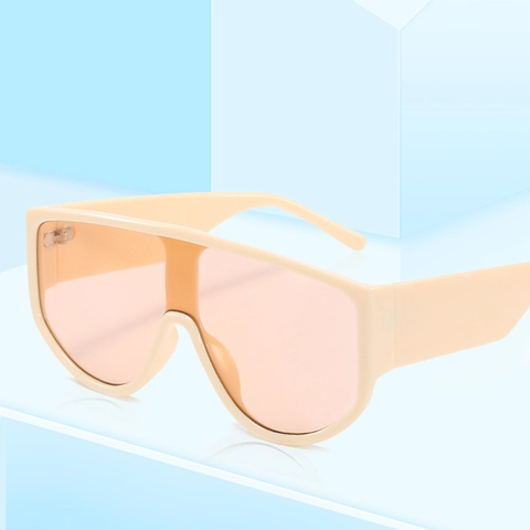 Oversized Shield Sunglasses PC Frame AC Lens UV400 Protection Integrated Flat Top Fashion Eyewear For Men Women
