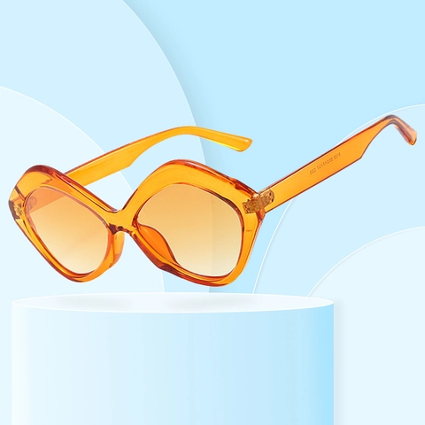 Lunettes De Soleil Géométriques Irrégulières Monture PC Protection UV400 Forme Diamant Surdimensionnée Vintage Mode Tendance Unisexe