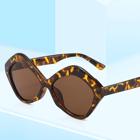 Lunettes De Soleil Géométriques Irrégulières Monture PC Protection UV400 Forme Diamant Surdimensionnée Vintage Mode Tendance Unisexe