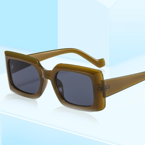 Occhiali Da Sole Quadrati Protezione UV400 Retro Rettangolo Moda Gamba Ondulata Per Uomini E Donne Materiale PC Occhiali