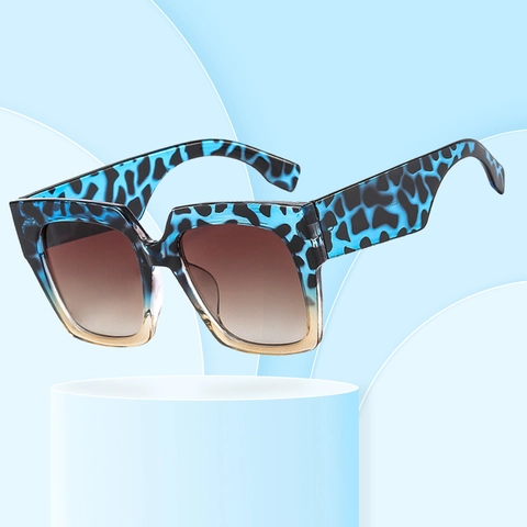Square Sunglasses Oversized Retro Fashion UV400 Protection Gradient Lenses PC Frame Outdoor Travel Unisex Eyewear