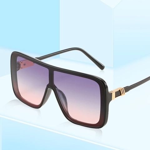Oversized Square Sunglasses For Women Men Fashion Trendy UV400 Protection Gradient PC Lens Metal Hinge Retro INS Style