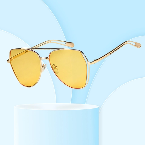 Gafas De Sol Aviador Montura Metálica Irregular Protección UV400 Lentes Degradadas Moda Retro Para Hombres Mujeres