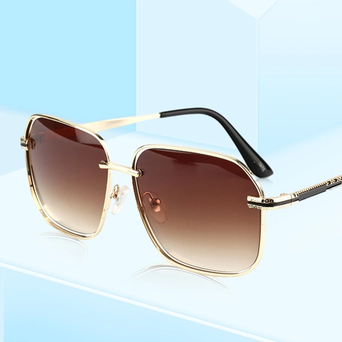 Gafas De Sol Cuadradas Extragrandes Para Mujer Hombre Montura De Metal Protección UV400 Lentes Degradadas Moda Tendencia