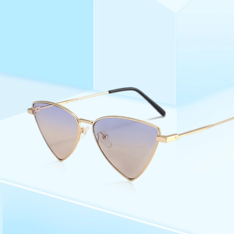 Occhiali Da Sole Triangolari Con Montatura In Metallo Lente PC Protezione UV400 Stile Punk Moda Per Uomini E Donne
