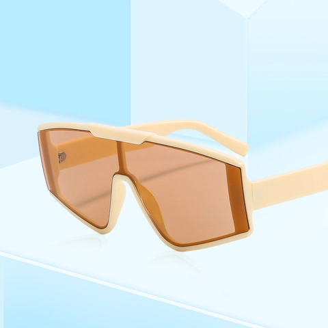Oversized Square Integrated Shield Sunglasses PC Frame PC Lens UV400 Protection Fashion Retro Futuristic Eyewear For Men Women
