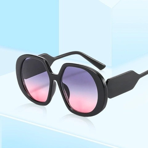 Oversized Fashion Sunglasses PC Frame UV400 Protection Retro Gradient Lens For Women And Men Stylish Outdoor Eyewear
