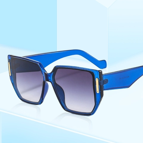 Retro Square Oversized Sunglasses PC Frame UV400 Protection Vintage Trendy Irregular Geometry Gradient Lens Unisex