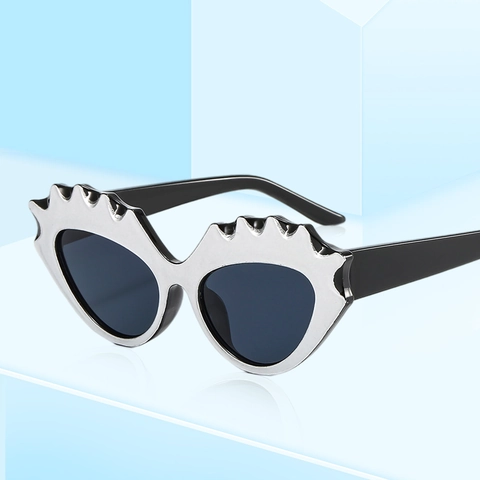 Occhiali Da Sole Retro Cat Eye Con Montura PC Zigzag Ondulata Protezione UV400 Moda Y2K Per Donne Uomini