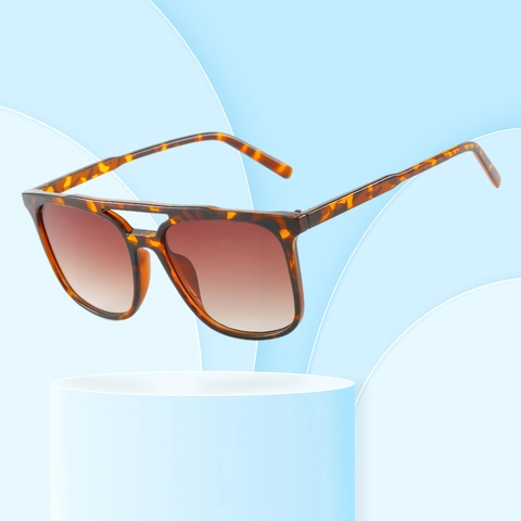 Vintage Square Sunglasses With Double Bridge UV400 Protection PC Frame Retro Fashion For Women And Men
