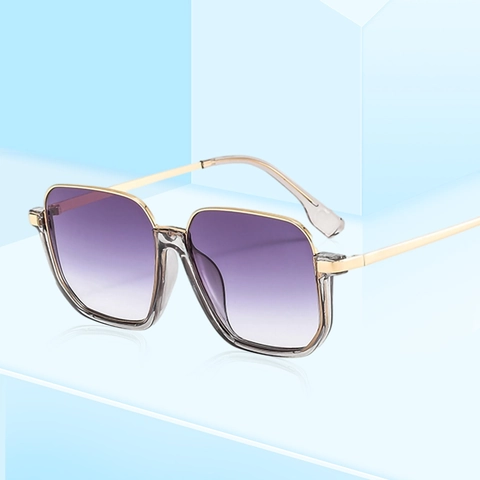 Retro Square Frame Sunglasses UV400 Protection Metal PC Frame Fashion Outdoor Eyewear For Men Women