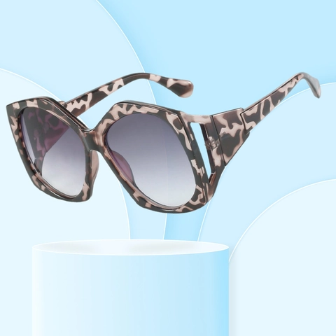 Gafas De Sol Geométricas Sobredimensionadas Protección UV400 Retro Irregular Marco PC Moda