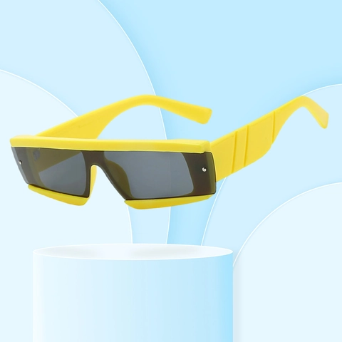 Fashion Rectangle Sunglasses PC Frame UV400 Protection Y2K Cyberpunk Trendy Candy Colors For Women Men
