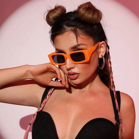 Retro Rectangular Sunglasses PC Frame UV400 Protection Streetwear Fashion Square Eyewear For Women Men Y2K Trendy Style