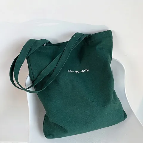 Große Kapazität Canvas Tote Bag Reißverschluss Buchstaben Druck Lässige Schulter Handtasche Für Damen Reisen Einkaufen